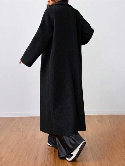 SHEIN Unity معطف كاجوال طويل مع طية الياقة