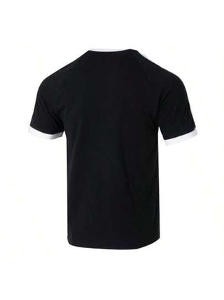 Adidas Originals تي شيرت كريو نيك بأكمام قصيرة وخطوط 3 للرجال، رياضي ولياقة بدنية KB2459