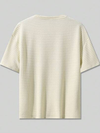 T-shirt بأكمام قصيرة من قماش جاكار مضفر قابل للمرونة الصغرى، مناسب للرياضة الخارجية والأنشطة المنزلية اليومية والجري وبين الأزواج خلال فصلي الربيع والصيف