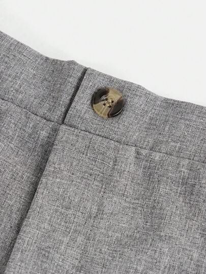 SHEIN بناطيل طويلة كاجوال مبطنة لصبي مراهق مع زر واحد