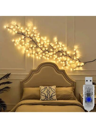 1 قطعة إضاءة عنب صناعية طاقتها من منفذ USB تعمل ب- 96 مصباح LED بطول 1.85م/6قدم، قابلة للثني، 8 وضعيات إضاءة، مناسبة لديكور المنزل/غرفة/الجدار/الفناء/حفلة العطلات/غرفة الألعاب/المكتب