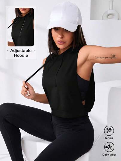 Easithlete بلوزة رياضية قصيرة مع سحاب