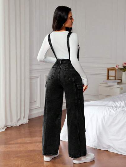 SHEIN ICON بِذْلَة وأوفركول جينز نسائية ، أزياء بسيطة كاجوال للارتداء اليومي