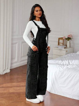 SHEIN ICON بِذْلَة وأوفركول جينز نسائية ، أزياء بسيطة كاجوال للارتداء اليومي