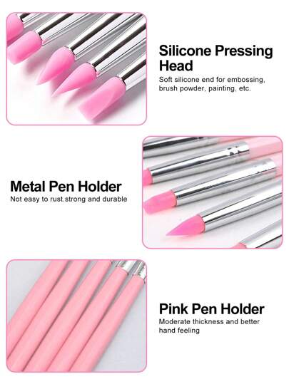Beautizon Nailartlab 5 قطع قلم تشكيل جل الأظافر، قلم نحت وركوز مناسب لصالون أظافر المنزل وأظافر المتجر، أداة تشكيل 3D