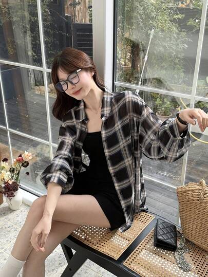 DAZY بلوزة نسائية بتصميم كاجوال بأكمام طويلة سترخوة، مناسبة للصيف