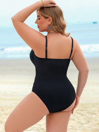 Swim Lushoire بدلة سباحة نسائية ذات قطعة واحدة مقاس كبير، صلبة اللون، مع قصر شبكي قابل للإزالة وحماليات قابلة للتعديل، تصميم أنيق وجذاب للشواطئ والمنتجعات
