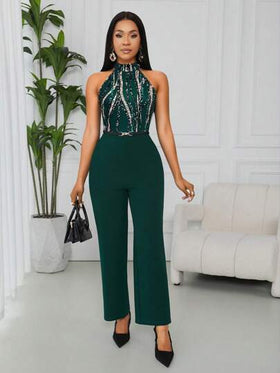 Lunelith SHEIN Lunessa جمبسوت واسعة مطبوعة أنيقة للسيدات