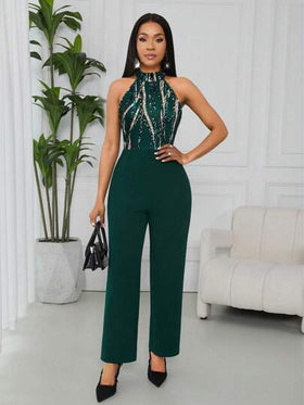 Lunelith SHEIN Lunessa جمبسوت واسعة مطبوعة أنيقة للسيدات