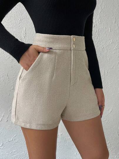 EMERY ROSE شورت جيب مائل