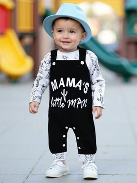 SHEIN Playful Pals مجموعة 2 قطعة لطفل ذكر: بوديسوت ذات أكمام طويلة + بناطيل بدلة مطبوعة بنمط أكس وكتابة (أم صبي صغير)، للارتداء اليومي العادي، مجموعة ملابس الأم والطفل الذكر من نيوتن