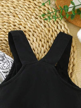 SHEIN Playful Pals مجموعة 2 قطعة لطفل ذكر: بوديسوت ذات أكمام طويلة + بناطيل بدلة مطبوعة بنمط أكس وكتابة (أم صبي صغير)، للارتداء اليومي العادي، مجموعة ملابس الأم والطفل الذكر من نيوتن