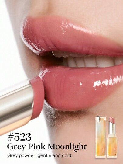 JOOCYEE أحمر الشفاه المرطب الرائع باللون الوردي الرمادي (Glazed Rouge 523) للعناية بالشفاه المرطبة والترطيب والملئ الطويل الأمد والذي لا يترك أثرًا على الشفاه