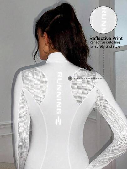 Easithlete سترة رياضية مفتوحة بسحاب وثقوب للإبهام بتصميم حرف الخط لفصل الربيع والصيف