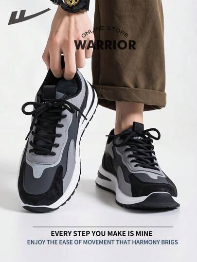 WARRIOR أحذية رياضية للرجال من نوع "وارير" مريحة وخفيفة الوزن وقابلة للتنفس، بتصميم عصري وبسيط، مناسبة للارتداء طوال العام، مقاومة للتآكل والاستخدام اليومي، أحذية تدريب وركض