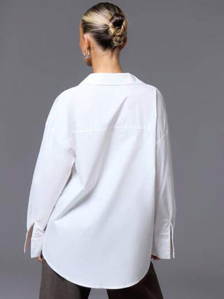 MUSERA قميص كبير الحجم بأزرار للعطلات اليومية في المطار والشاطئ والعودة إلى المدرسة والعمل في الخريف والشتاء