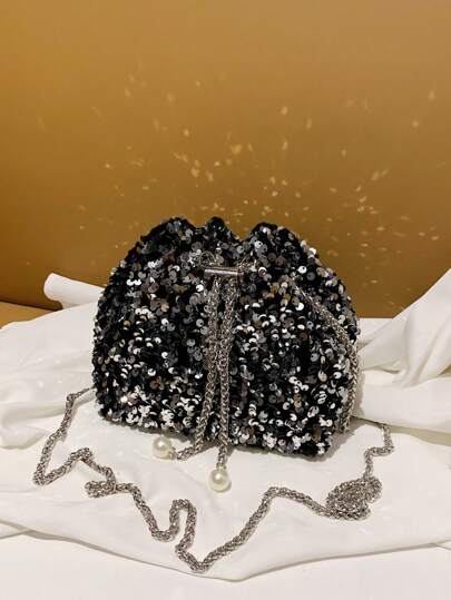 حقيبة دلو بتصميم متقشر فريد، أنيقة للكتف والعبور للمساء، مصممة بترتر عصري، حقيبة دلو سلسلة متعددة الاستخدامات مناسبة للفتيات للخروج والتسوق والاستخدام اليومي، هدايا للأصدقاء والأسرة
