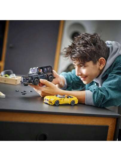 LEGO سيارة لعبة ليغو سبيد تشامبيونز مرسيدس-AMG G 63 ومرسيدس-AMG SL 63 F1، مجموعة مركبات للأطفال، 2 طقم بناء مع 2 شخصية سائق مصغرة، سيارة لعبة قابلة للتحويل هدية للأولاد والبنات، 76924