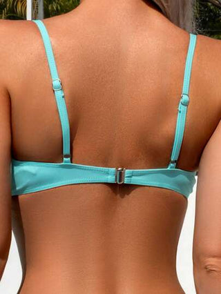 Swim Lushoire مجموعة بكيني من قطعتين (2)، بطبعات وألوان سادة في علوي السباحة وسفلي مطبوع، مزودة بأشرطة كتف قابلة للتعديل، جميل وكاجوال، موضة، لعطلة الصيف والشاطئ