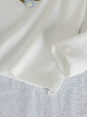 SHEIN Genkimix Kids طقم بجامة للبنات، تريكو طباعة الفراشات والأعرج، توب بأكمام طويلة وبنطلون طويل، قطعتان