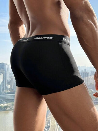 Shein Underwear&Sleepwear Basics سروال داخلي بوكسر بشريط خصر عبارة 5 قطع للرجال