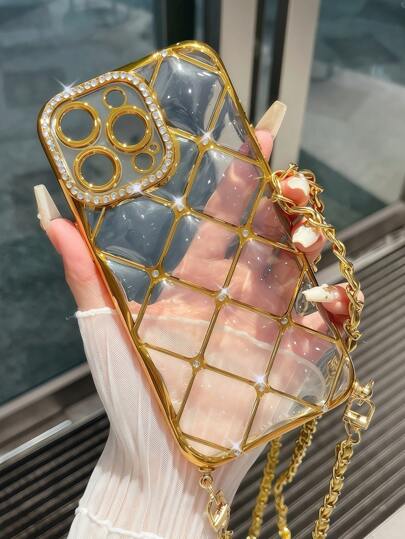 1 قطعة غطاء واقي للهاتف من نوع TPU مطلي كهربائيا بشكل الماس، متوافق مع أجهزة iPhone16/SE2/7P/8P/X/XS/XR/XSMax/11/11Pro/11ProMax/12/12Pro/12ProMax/13/13Pro/13ProMax/14/14Pro/16Plus/14ProMax/15/15Pro/15Plus/15ProMax