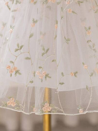 فساتين بيبي Glamorique Kids فستان أميرة للقطة باللون الأخضر والوردي منقّش بالأوراق والأزهار على شبكة الخلف به فيونكة، مناسب للمناسبات الرسمية والأعياد والحفلات والتصوير الفوتوغرافي ليبدو أكثر طبيعية وجمالًا وإبهارًا
