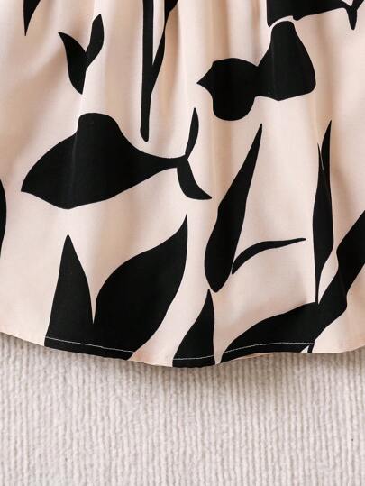 SHEIN فستان أكاسيوي للفتاة بنمط زهور متناثرة بدون أكمام وظهر مكشوف، عصري ومناسب للعطلات