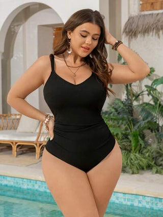 Swim Vcay بدلة سباحة قطعة واحدة للأحجام الكبيرة، ظهر مكشوف، بدلة سباحة لفصل الصيف والإجازات على الشاطئ