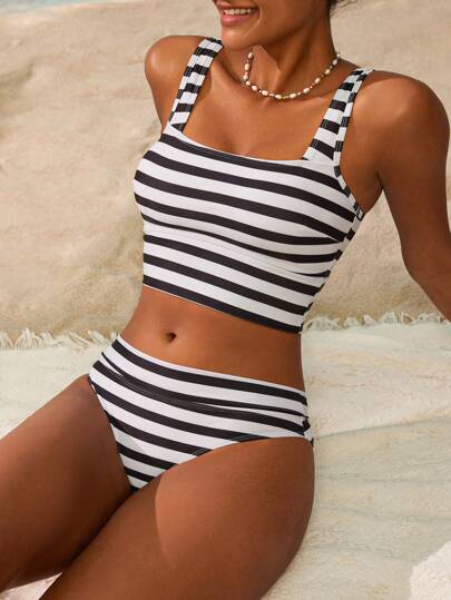 طقم تانكيني حريمي Swim Mod مجموعة تانكيني كاجوال للنساء طقم صيفي للشاطئ والعطلة