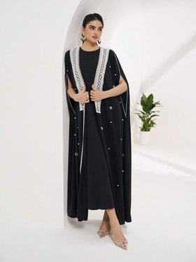 Al Najma عبايات عباءة عربية طويلة سادة التصميم، ملموسة وفضفاضة للنساء، أسلوب بسيط وعفوي