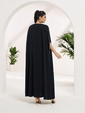 Al Najma عبايات عباءة عربية طويلة سادة التصميم، ملموسة وفضفاضة للنساء، أسلوب بسيط وعفوي