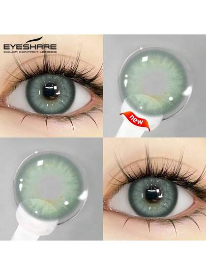 EYESHARE NEW 1 Pair Colored Contact Lenses For Eyes Natural Green Eye Makeup Lenses 14.5 Mm Yearly Use Cosmetic Contact Lenses Halloween Costume Cosplayramadan collection