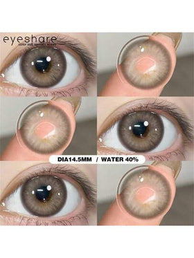 عدسات لاصقة ملونة جديدة من EYESHARE، زوج واحد لعيون بنية، عدسات مكياج للعيون قياس 14.5 مم للاستخدام السنوي، مناسبة لأغراض التنكر وتنكر الهالوين