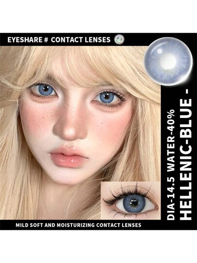 EYESHARE NEW 1 Pair Colored Contact Lenses For Eyes Blue Eye Makeup Lenses 14.5 Mm Yearly Use Cosmetic Contact Lenses Halloween Costume Cosplayramadan collection