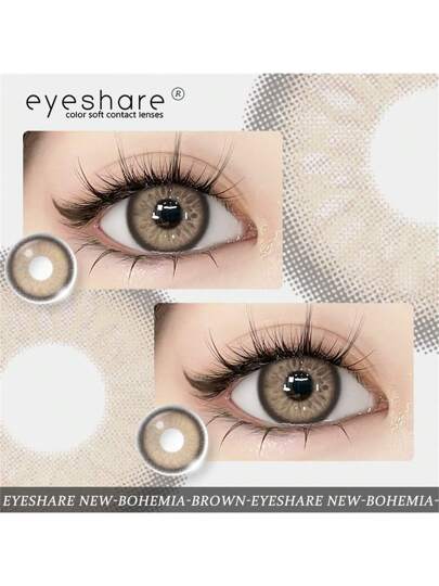 EYESHARE NEW 1 Pair Colored Contact Lenses For Eyes Brown Eye Makeup Lenses 14.5 Mm Yearly Use Halloween Costume Cosplayramadan collection