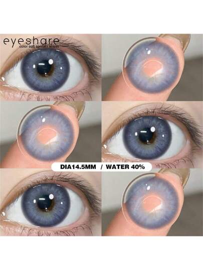 EYESHARE NEW 1 Pair Colored Contact Lenses For Eyes Blue Eye Makeup Lenses 14.5 Mm Yearly Use Cosmetic Contact Lenses Halloween Costume Cosplayramadan collection