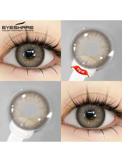 عدسات لاصقة ملونة جديدة من EYESHARE، زوج واحد لعيون بنية، عدسات مكياج للعيون قياس 14.5 مم للاستخدام السنوي، مناسبة لأغراض التنكر وتنكر الهالوين