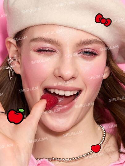 Hello Kitty｜SHEGLAM بلسم True Love Dewy متعدد الاستخدامات-طبعة مخلب حمره بلشر علامة تجارية جمال مكياج ميكب مستحضرات تجميل للنساء الفتيات مثالي لفصل الشتاء الربيع مثالي ل- Y2K أزياء أنيقة رمضان هدية حفلة جاهز أفضل لون
