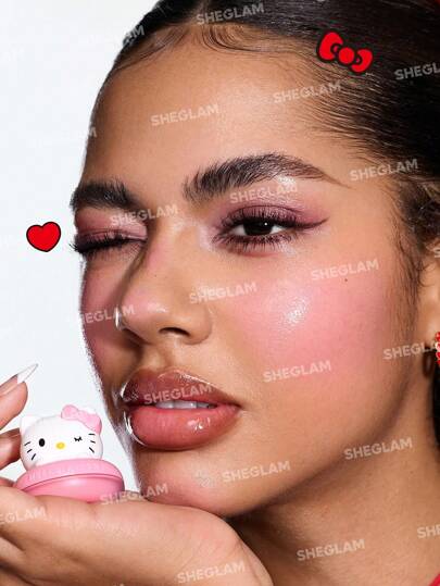 Hello Kitty｜SHEGLAM بلسم True Love Dewy متعدد الاستخدامات-طبعة مخلب حمره بلشر علامة تجارية جمال مكياج ميكب مستحضرات تجميل للنساء الفتيات مثالي لفصل الشتاء الربيع مثالي ل- Y2K أزياء أنيقة رمضان هدية حفلة جاهز أفضل لون
