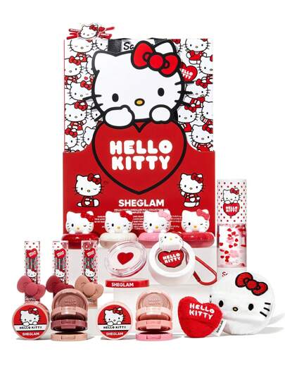 Hello Kitty｜SHEGLAM المجموعة الكاملة علامة تجارية جمال مكياج ميكب مستحضرات تجميل للنساء الفتيات مثالي لفصل الشتاء الربيع مثالي ل- Y2K أزياء أنيقة رمضان هدية حفلة جاهز أفضل لون