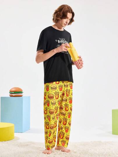 Chillnights بنطلون رجالي كاجوال مطبوع بتصميم فريد، طراز بسيط للارتداء اليومي، خريف وشتاء