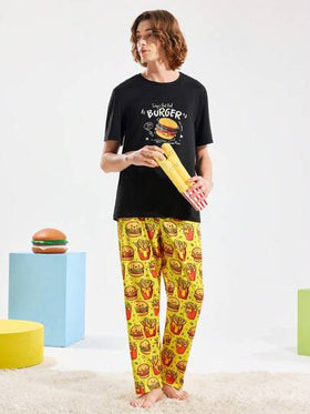 Chillnights بنطلون رجالي كاجوال مطبوع بتصميم فريد، طراز بسيط للارتداء اليومي، خريف وشتاء