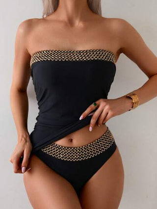 طقم تانكيني حريمي Swim Lushoire طقم تانكينيزات بسيط وكاجوال بدون أكمام للمرأة، للصيف والعطل الشاطئية
