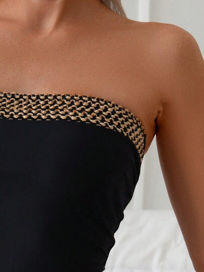 طقم تانكيني حريمي Swim Lushoire طقم تانكينيزات بسيط وكاجوال بدون أكمام للمرأة، للصيف والعطل الشاطئية