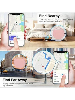 RSH AirTags مجموعة 4 قطع من جهاز إيجاد المفاتيح، وسم ذكي يعمل مع تطبيق "Find My"(فقط لنظام iOS)، وسم ذكي مصغر لمنع فقدان المفاتيح والحقائب والحقائب والدراجات والحيوانات الأليفة(ليس للأندرويد)