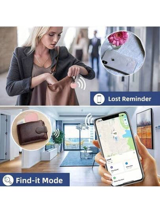 RSH AirTags مجموعة 4 قطع من جهاز إيجاد المفاتيح، وسم ذكي يعمل مع تطبيق "Find My"(فقط لنظام iOS)، وسم ذكي مصغر لمنع فقدان المفاتيح والحقائب والحقائب والدراجات والحيوانات الأليفة(ليس للأندرويد)