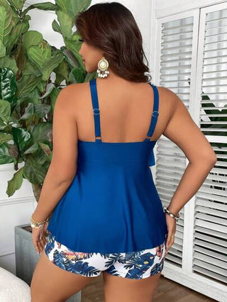 طقم تانكيني حريمي Swim Lushoire طقم بكشوطة ستارة أنيقة مقاس كبير للسيدات، 2 قطعة، ملابس سباحة مناسبة للصيف والشواطئ