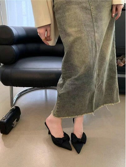 حذاء كعب عالي بنمط فيري مناسب للحفلات وهدايا عيد الحب، بتصميم فراشة ذو كعب مرتفع وتفاصيل وردية لللنساء باللون الأسود لعام 2025