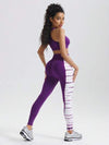 SHEIN Sport Gameset مجموعة ملابس داخلية نسائية غير ملحومة وسراويل رياضية مرقشة